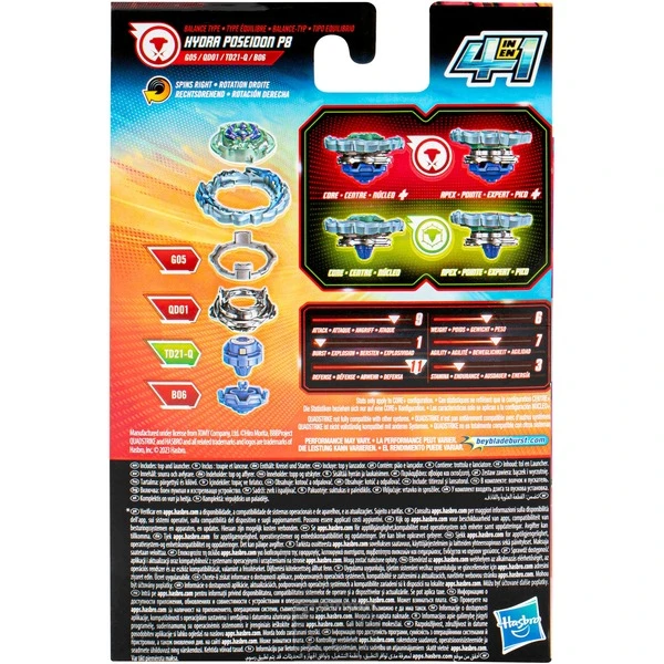 Hasbro Beyblade Burst QuadStrike Hydra Poseidon P8 Starter Pack, Geschicklichkeitsspiel – Bild 3