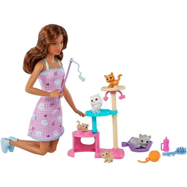 Mattel Barbie-Puppe Und Kätzchen Kratzbaum Spielset 1 Mattel Barbie-Puppe Und Kätzchen Kratzbaum Spielset