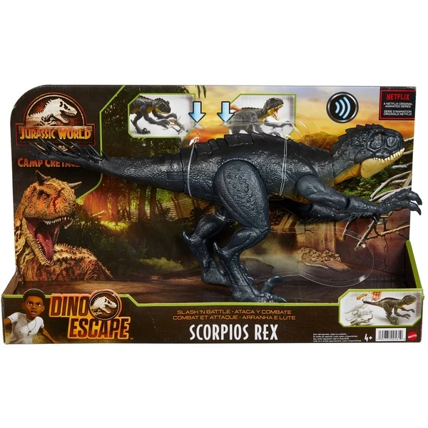 Mattel Jurassic World Kampfaction Scorpios Rex, Spielfigur – Bild 7