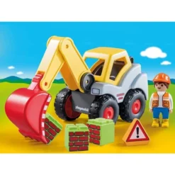 PLAYMOBIL 70125 1.2.3 Schaufelbagger, Konstruktionsspielzeug -Spielzeug Verkaufsgeschäft PLAYMOBIL 70125 1 2 3 Schaufelbagger Konstruktionsspielzeug@@1sspke1i 2