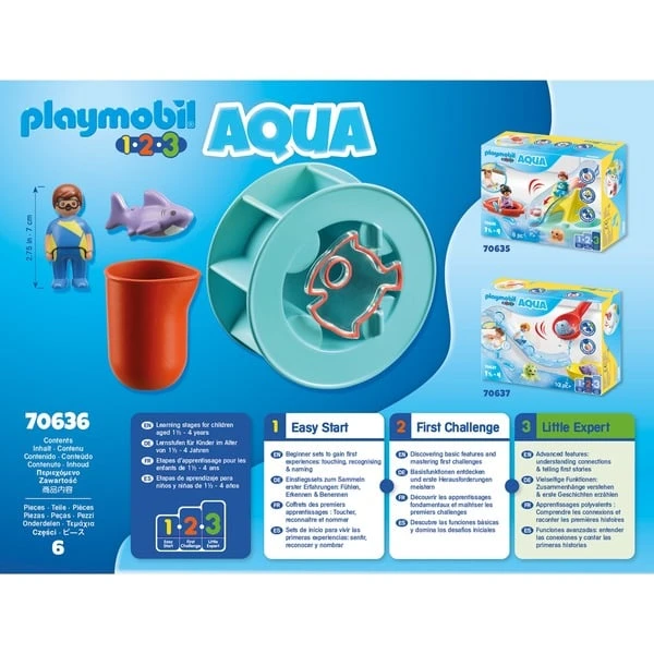 PLAYMOBIL 70636 1.2.3 AQUA Wasserwirbelrad Mit Babyhai, Konstruktionsspielzeug – Bild 4