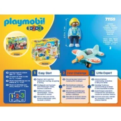 PLAYMOBIL 71159 1.2.3 Flugzeug, Konstruktionsspielzeug -Spielzeug Verkaufsgeschäft PLAYMOBIL 71159 1 2 3 Flugzeug Konstruktionsspielzeug@@1848028 4