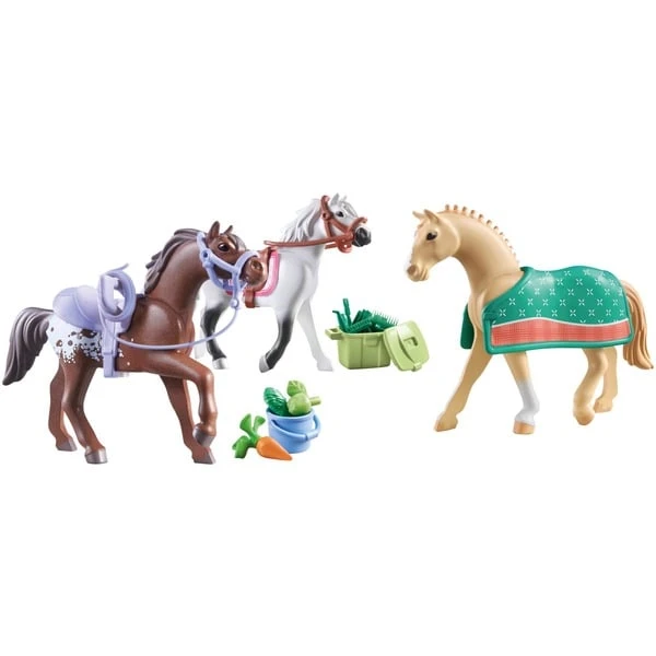 PLAYMOBIL 71356 Horses Of Waterfall 3 Pferde: Morgan, Quarter Horse & Shagya Araber, Konstruktionsspielzeug – Bild 2