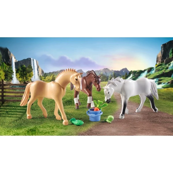 PLAYMOBIL 71356 Horses Of Waterfall 3 Pferde: Morgan, Quarter Horse & Shagya Araber, Konstruktionsspielzeug – Bild 4