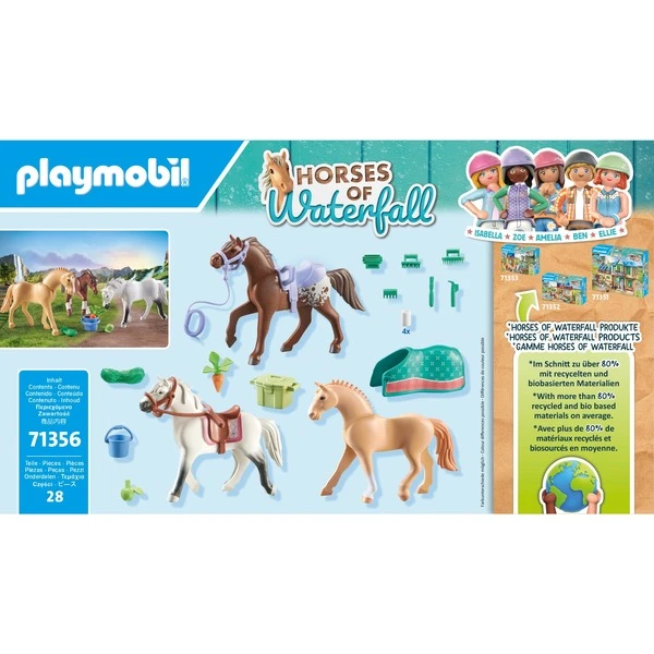 PLAYMOBIL 71356 Horses Of Waterfall 3 Pferde: Morgan, Quarter Horse & Shagya Araber, Konstruktionsspielzeug – Bild 7