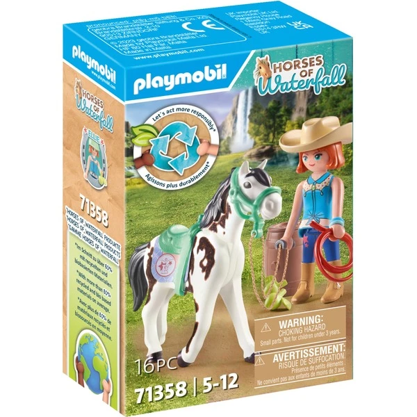 PLAYMOBIL 71358 Horses Of Waterfall Ellie & Sawdust Mit Westernübung 71358, Konstruktionsspielzeug