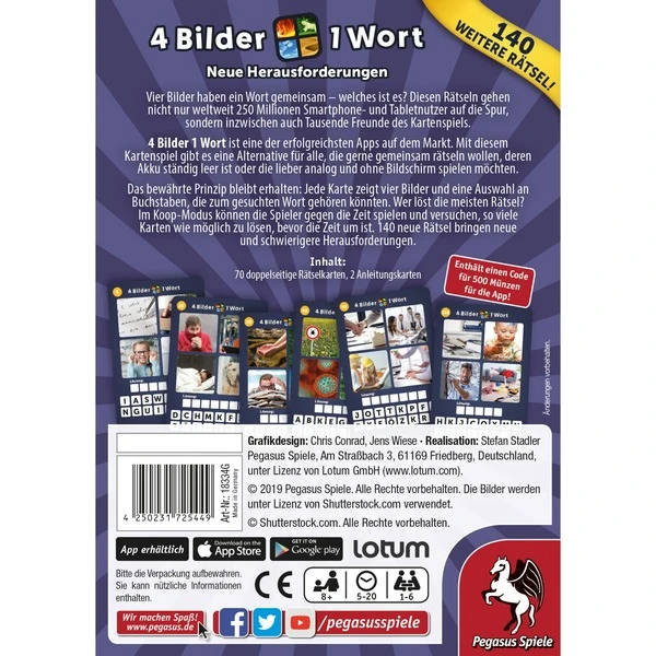 Pegasus 4 Bilder 1 Wort - Neue Herausforderungen, Kartenspiel – Bild 4